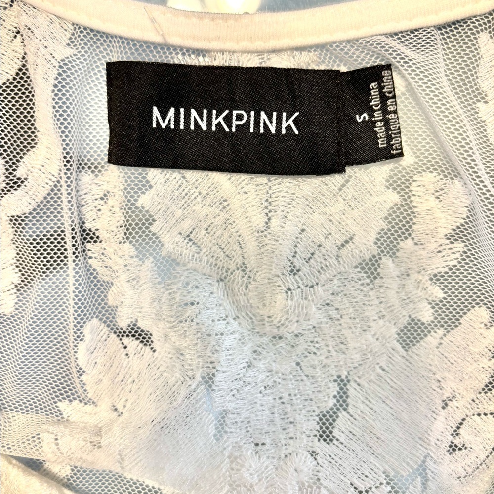 MINKPINK White Lace Mesh Top - Picture 2 of 11